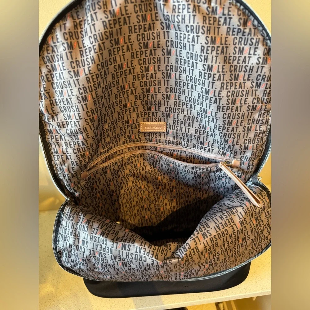 Stella & Dot Black Quilted Backpack